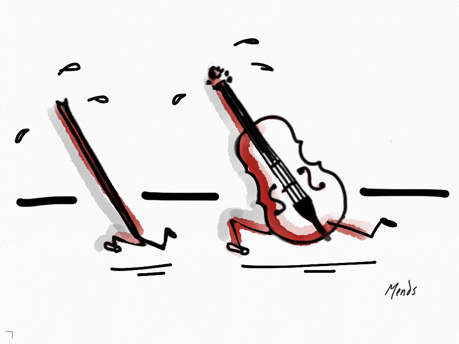 Article bog Du violon, rien que du violon ! par Pierre Rodier, avocat enseignement artistique. Illustration copyright Deborah Mends